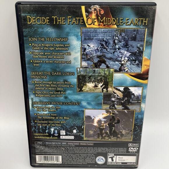 Lord of the Rings: The Two Towers (Sony PlayStation 2, 2002 PS2) Complete - Picture 5 of 8